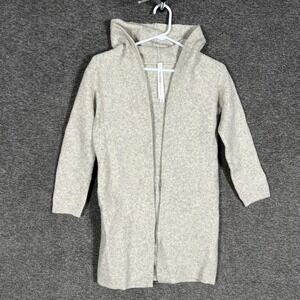 The Group Babaton Sweater Womens Small Gray Hooded Open Front Cardigan Merino